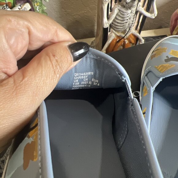 Coach Chrissy Floral Cornflower Leather Slip on Sneakers Size 7.5M - Picture 7 of 11